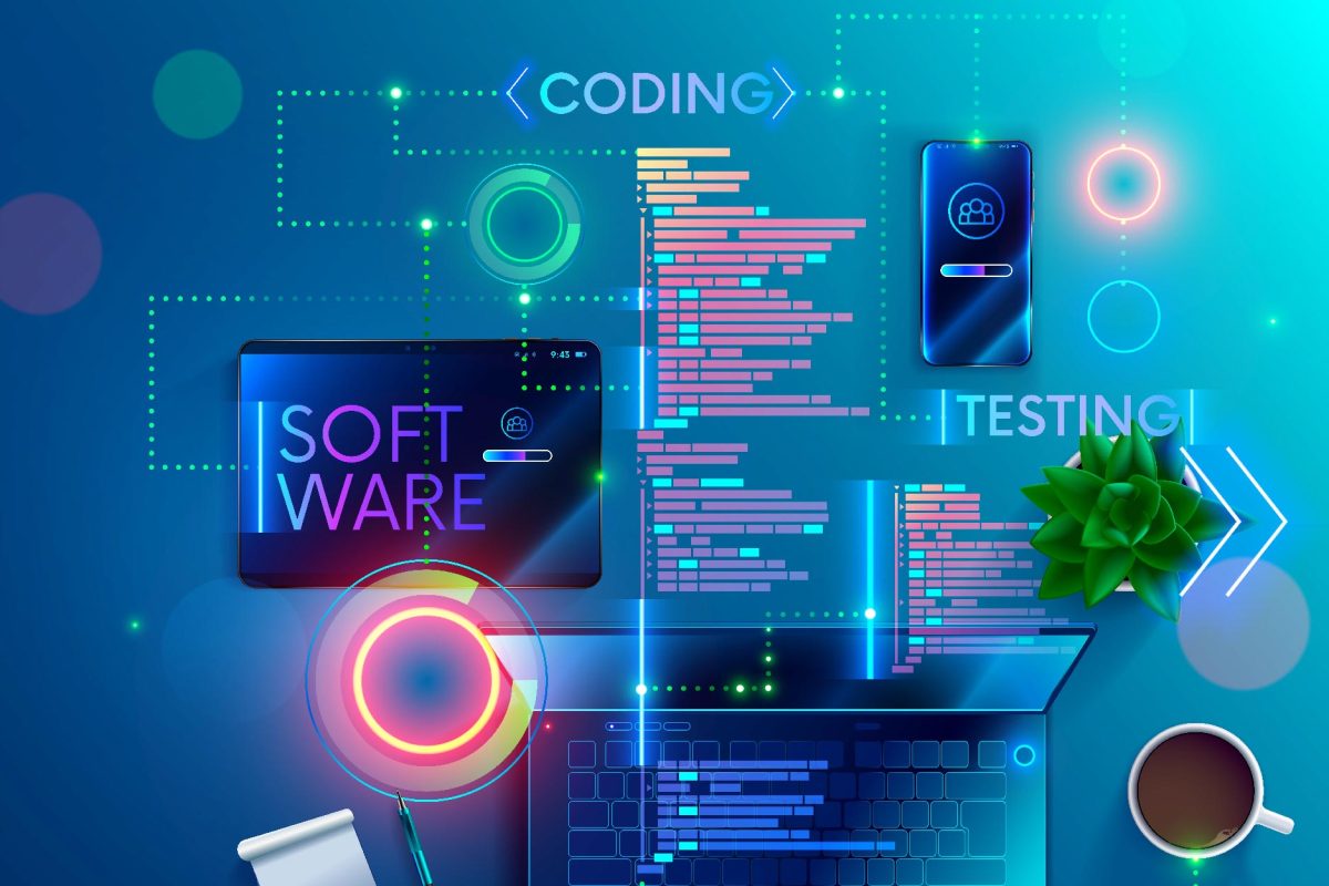 Software development coding process concept